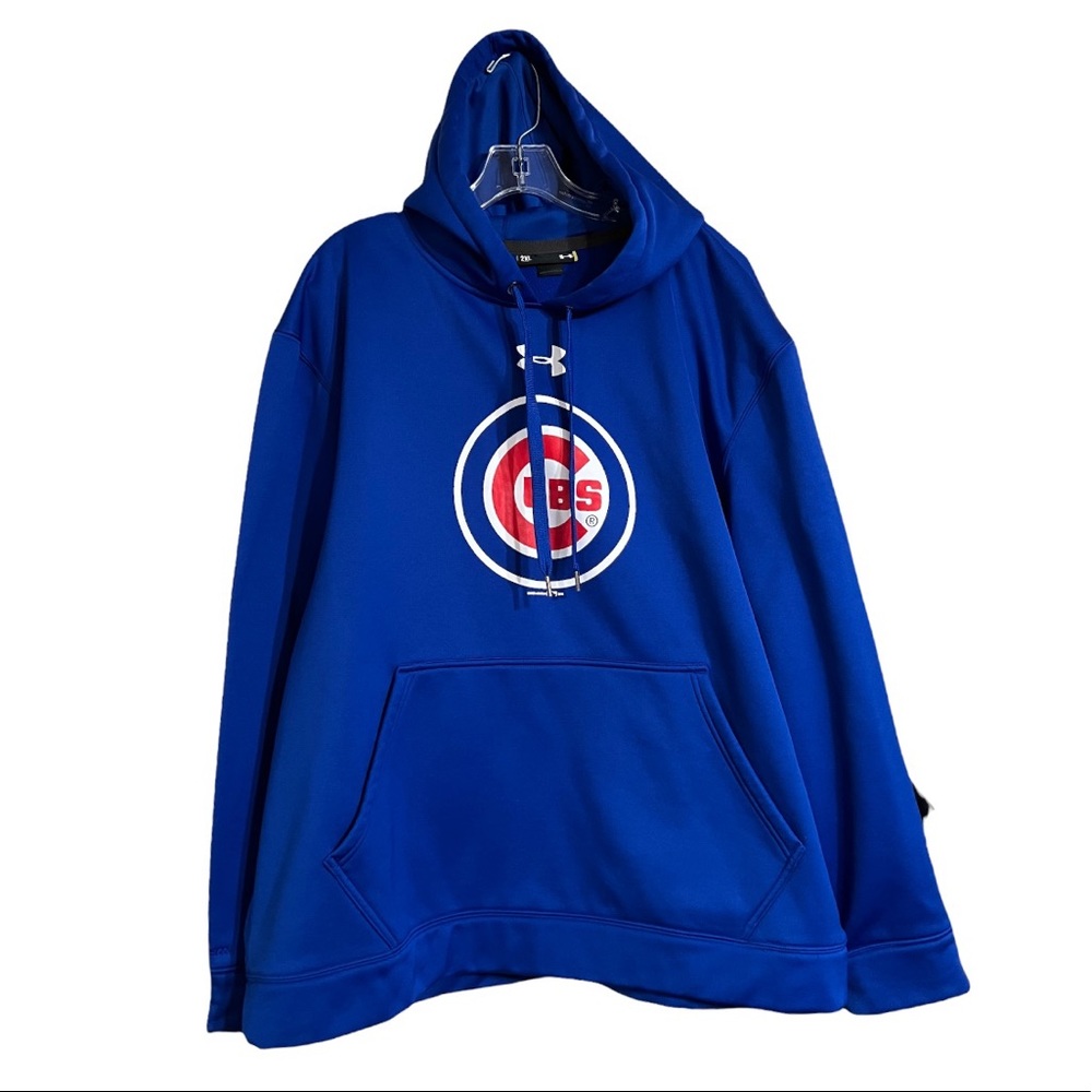Under Armour Blue Chicago Cubs Hoodie Sz 2XL Loose Fit Excellent condition!
